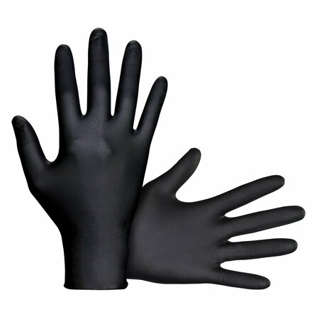 Sas Safety Derma-Tuff, Nitrile Disposable Gloves, 6 mil Palm , Nitrile, Powder-Free, XL, 120 PK, Black 66584